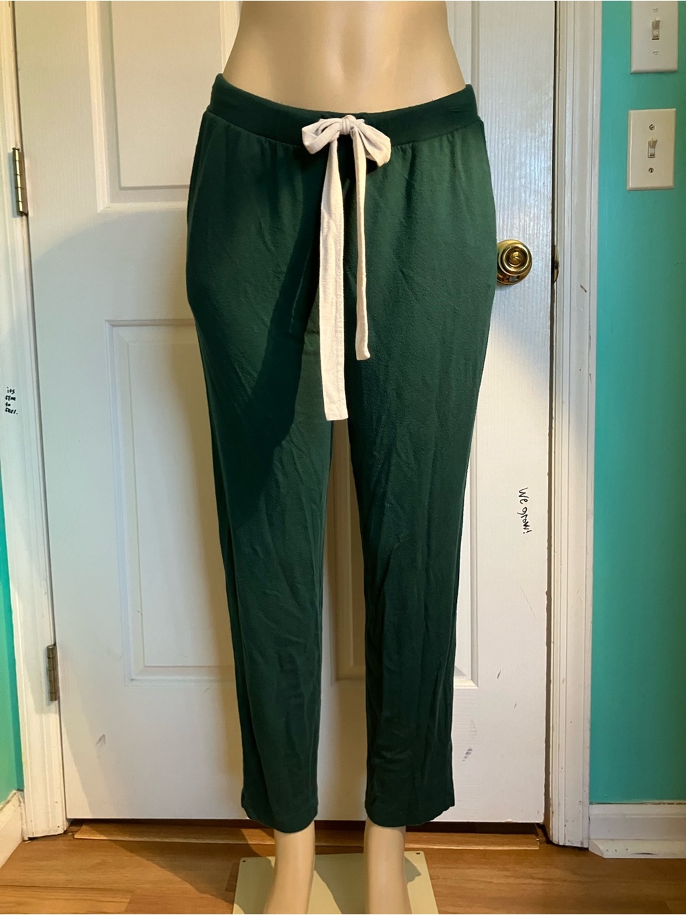 Soma Deep Green Joggers with Cream Drawstring